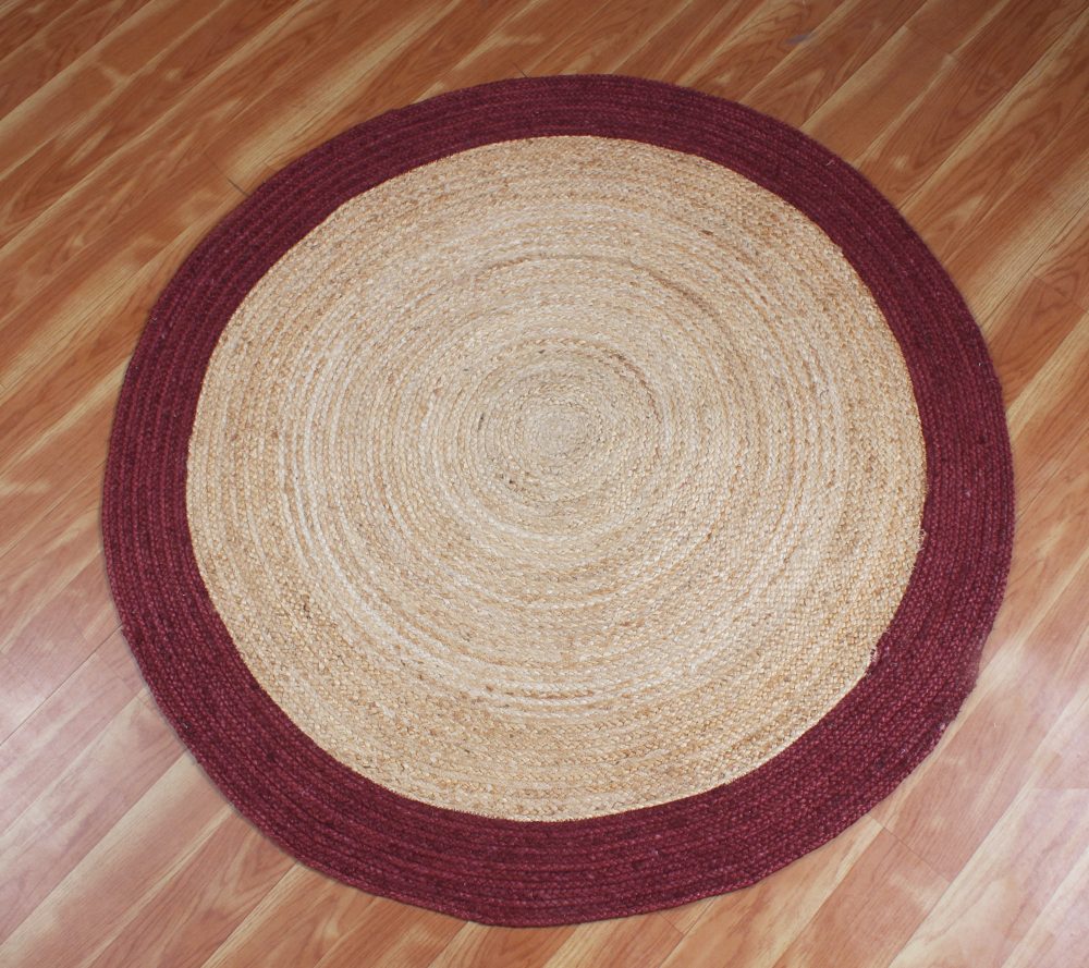 Outdoor Braided Doormats Rug Indian Handmade Jute Area Rug Round Natural Kilim Woven Carpet Living Room Floor Jute Rug - Rajasthan Rugs 6