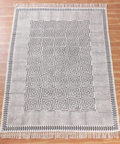 hand block printed rug handmade cotton dhurrie area rugs bohomian kilims indoor kitchen carpet flatwoven throw rug