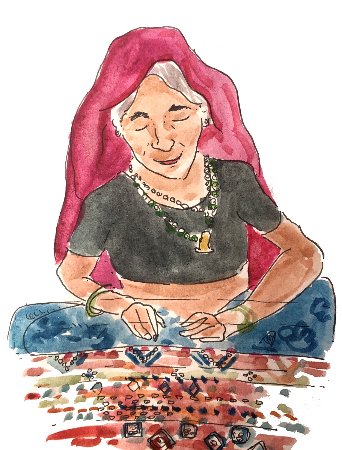 Bohemian Colorful Handmade Round  Rug - Rajasthan Rugs 3