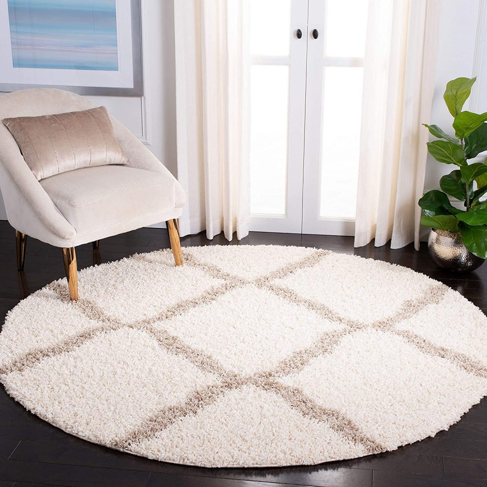 Micro-Modern Indoor Home Living Room Area Rug’ Ivory With Beige - Rajasthan Rugs 6