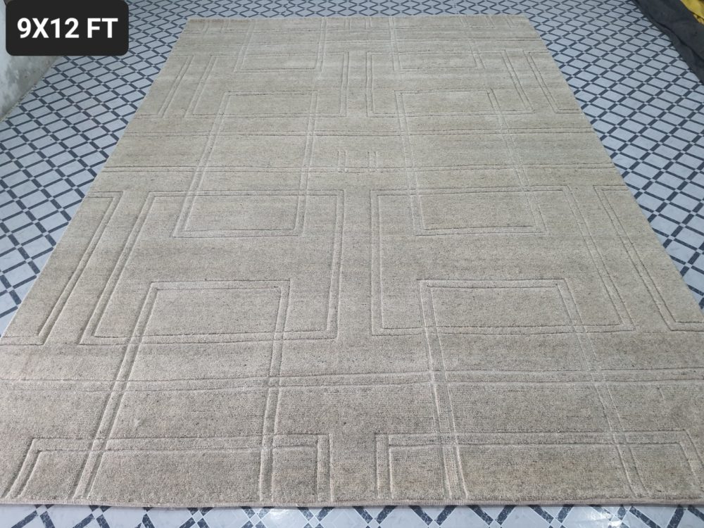 Safiya Carpet Modern Interior Handmade Tufted Woolen Plain High-Low Carpet for Living room Carpets for Home Bedroom Dinning Kitchen Guest Sofa Room & Hall - Rajasthan Rugs 6